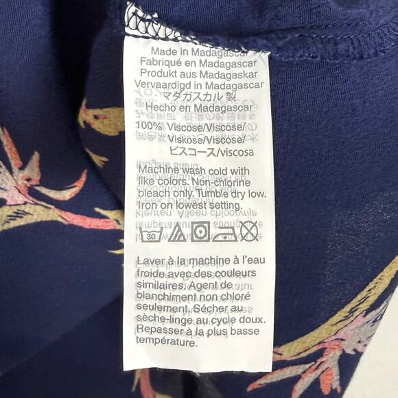 Madewell Atrium Midi Skirt in Bird of Paradise Navy Floral Size 6 - Picture 5 of 5